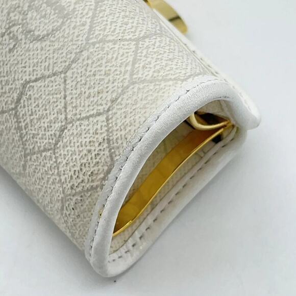 Christian Dior Honeycomb Logo White Coin Case Purse - Picture 4 of 7